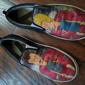 Retro Viacom Beavis & Butthead slip on sneakers Size 8 mens